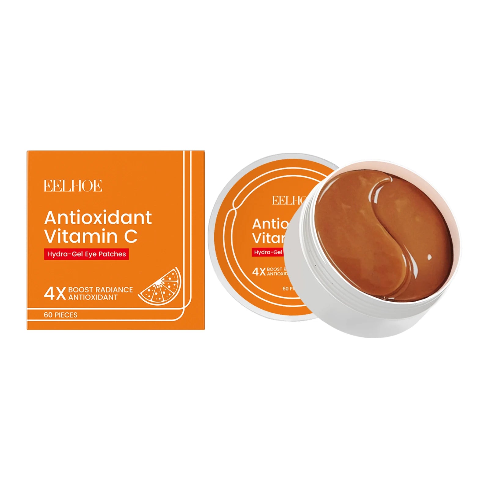 Patches de Olhos Vitamina C (60 pcs) – Reduz Olheiras, Inchaço e Sinais de Cansaço