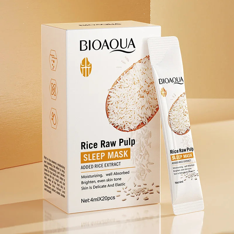 ✨ Máscaras de Dormir de Arroz (20 pcs) – Hidratação, Firmeza e Luminosidade Enquanto Dormes