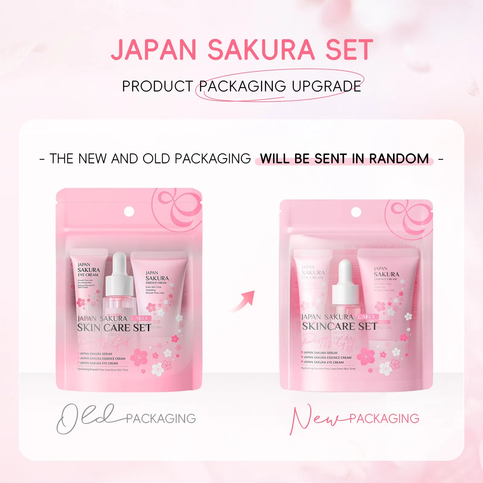 ✨ Sakura Skin Care Set (3 pcs) – Hidratação, Nutrição e Iluminação Diária