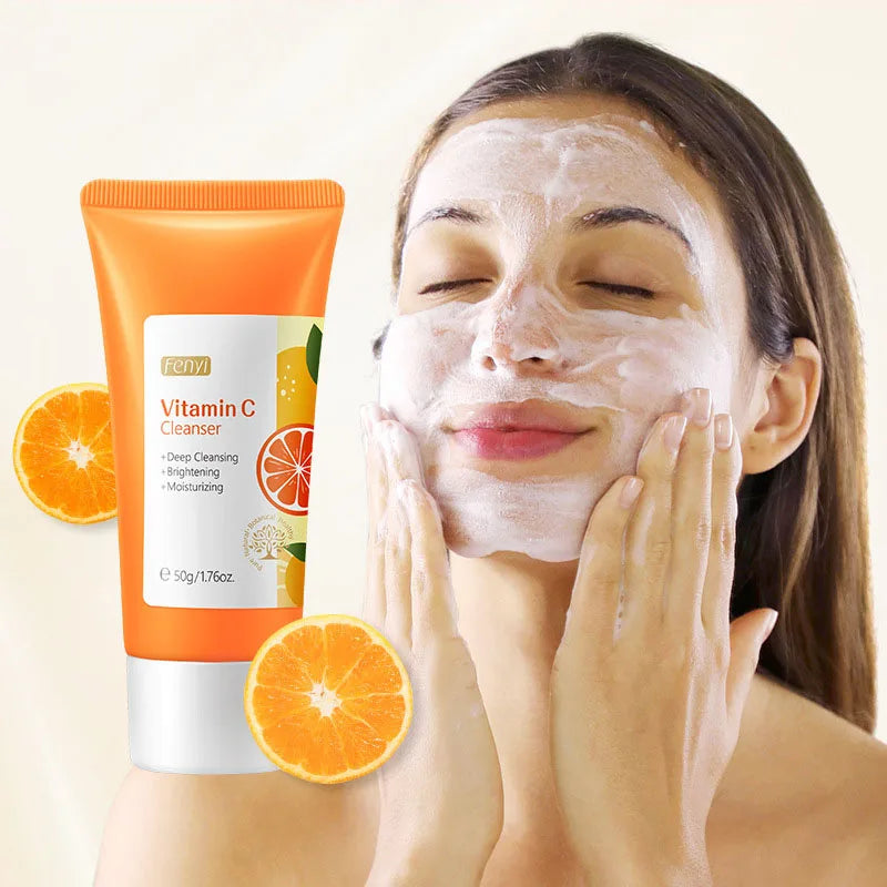 ✨ Cleanser Facial Vitamina C – Limpeza Profunda, Pele Iluminada e Sem Pontos Negros