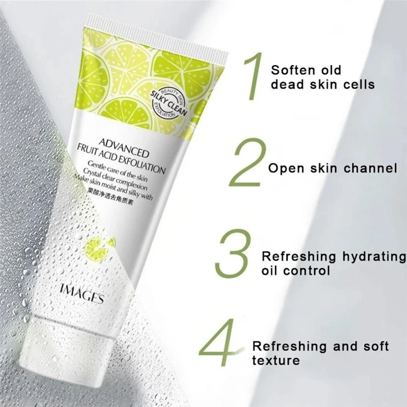 ✨ Gel Esfoliante Facial Ácidos de Fruta – Poros Invisíveis, Pele Lisa e Iluminada