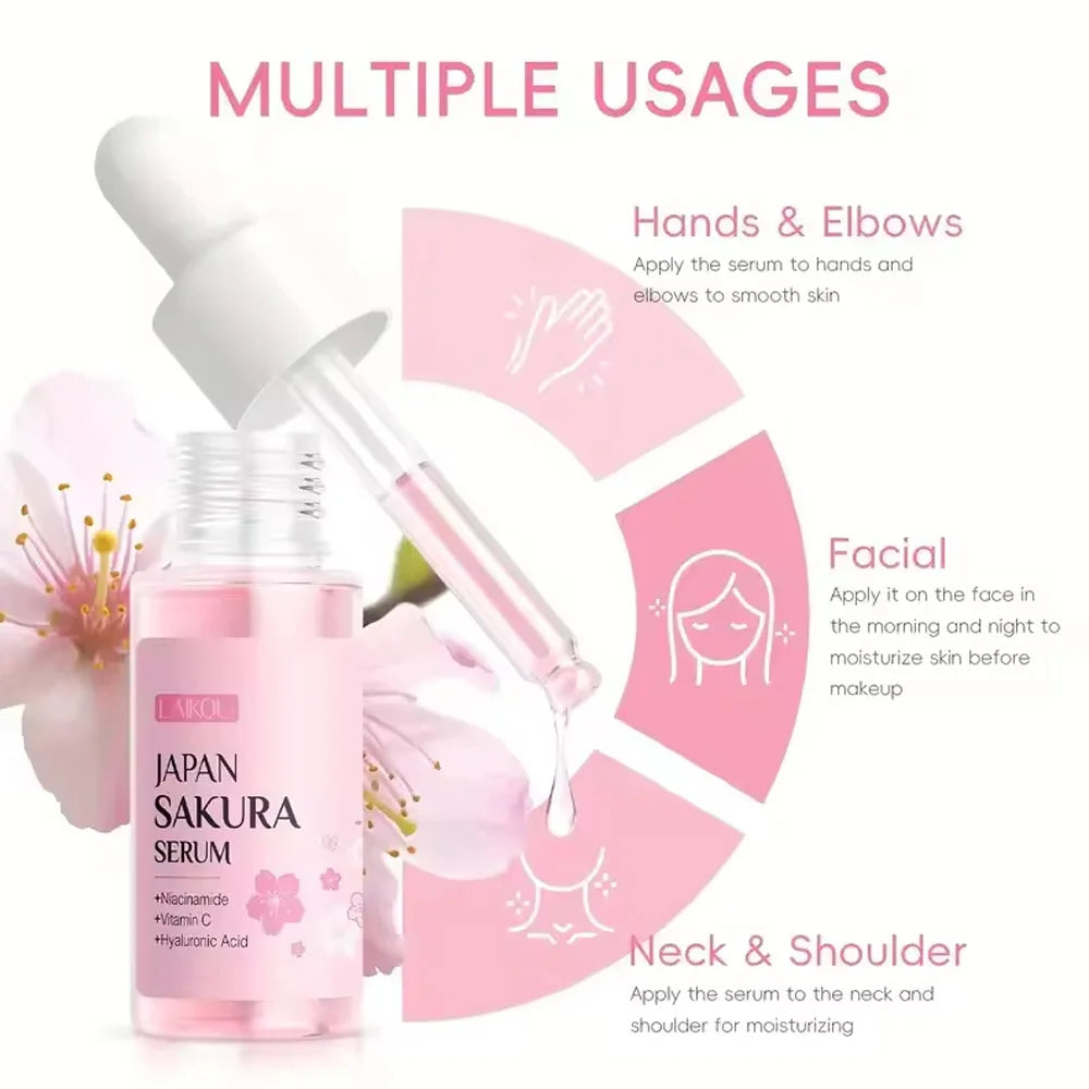 ✨ Sakura Skin Care Set (3 pcs) – Hidratação, Nutrição e Iluminação Diária