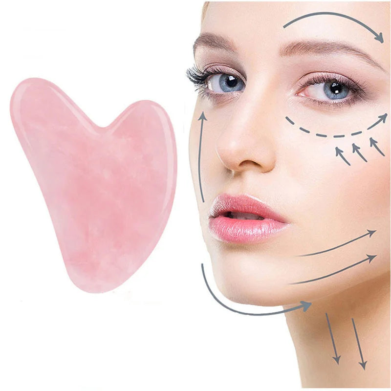 ✨ Gua Sha em Quartzo Rosa – Lifting Natural, Drenagem e Pele Firme