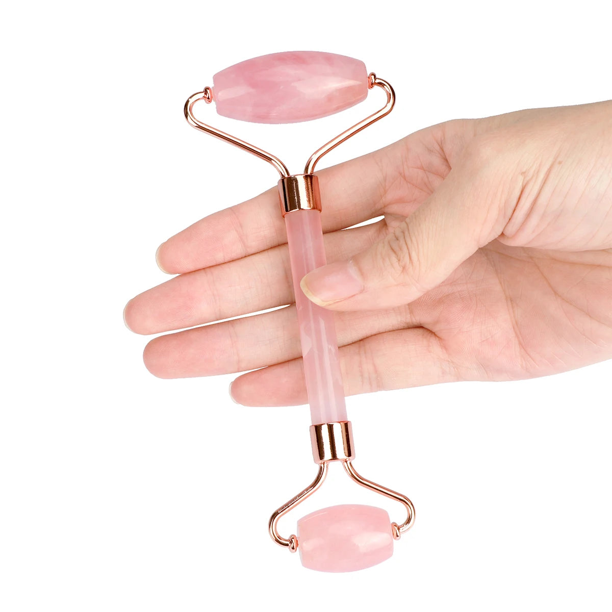 ✨ Jade Roller em Quartzo Rosa – Pele Lisa, Firme e Relaxada