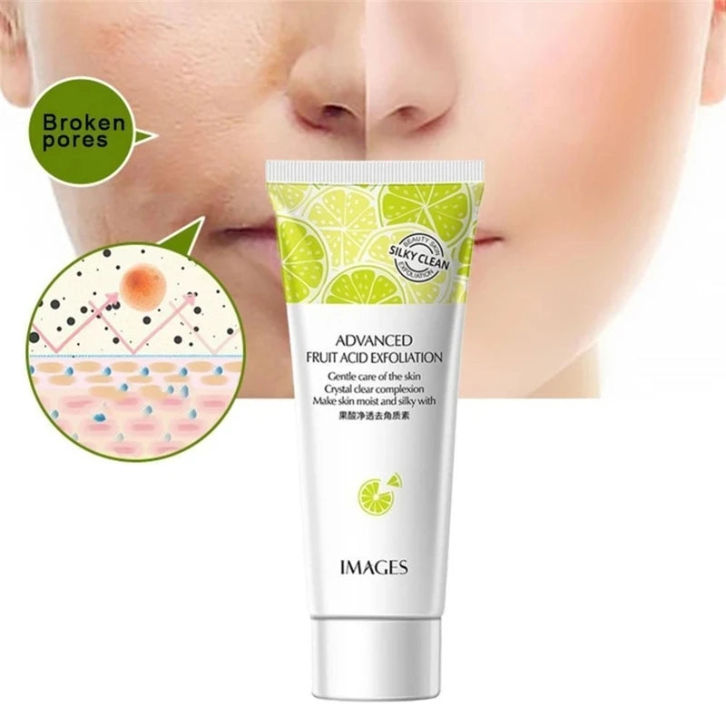 ✨ Gel Esfoliante Facial Ácidos de Fruta – Poros Invisíveis, Pele Lisa e Iluminada