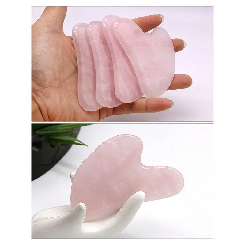✨ Gua Sha em Quartzo Rosa – Lifting Natural, Drenagem e Pele Firme